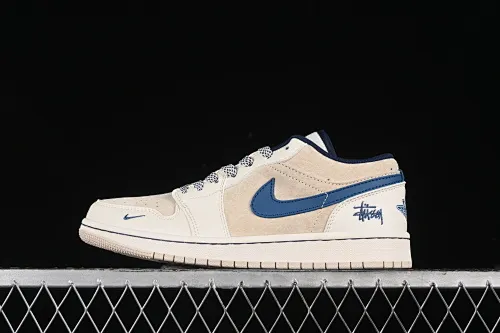 All categories Air Jordan Jordan series basketball shoes Air Jordan 1 Low High-end customized low-top sneakers Air Jordan 1 Low Stusi co-branded-Miqianka High-end customized low-top retro basketball shoes SJ9950-027
